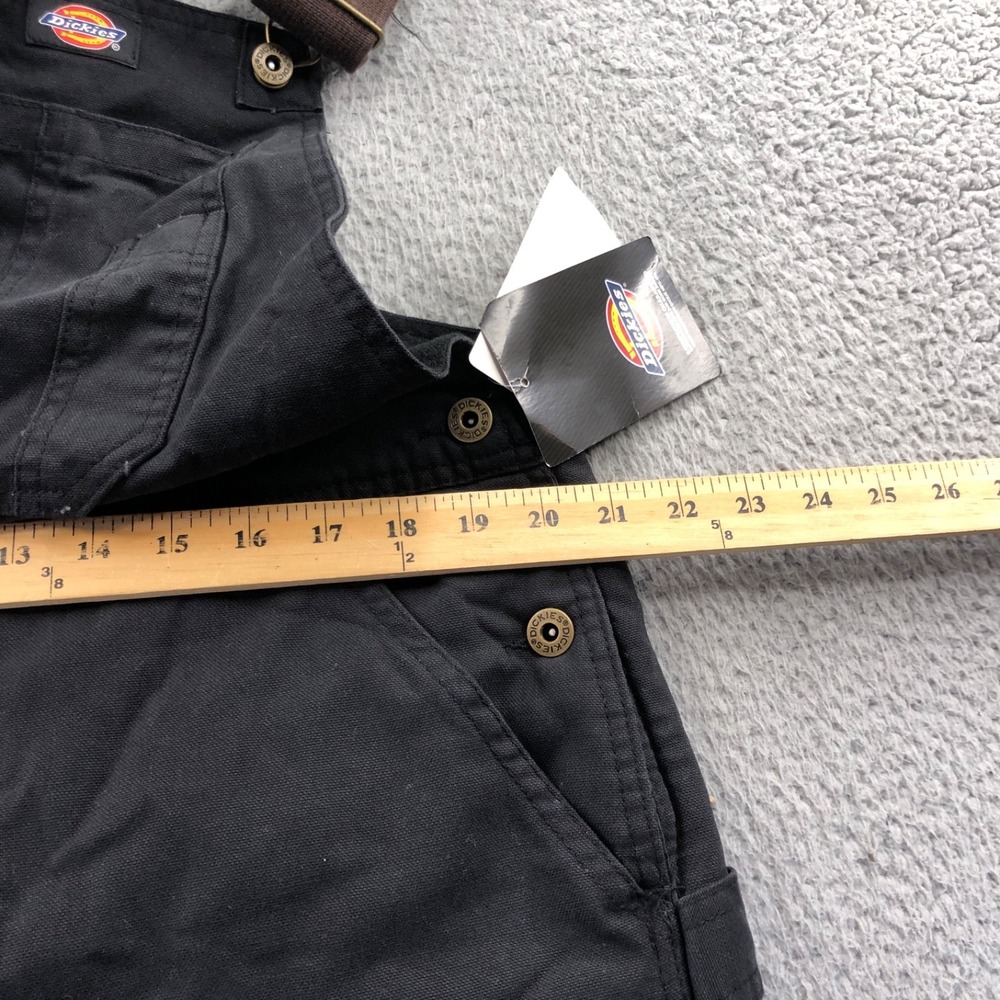 Dickies Overalls Mens Large Black Insulated Canvas Duck Bib Double Knee New - Picture 9 of 10